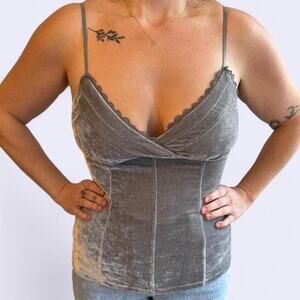 Corset velvet stretchy grey Womens size small